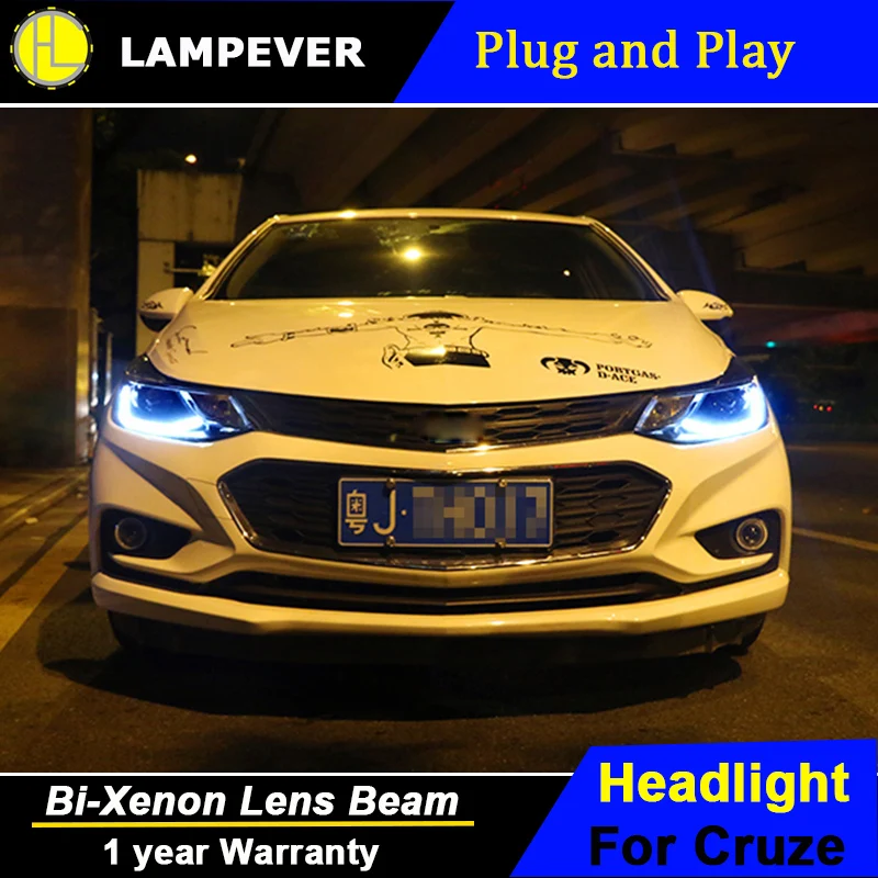 HLC Автомобильные фары для CHEVROLET CRUZE головной светильник s 2017 светодиодный налобный