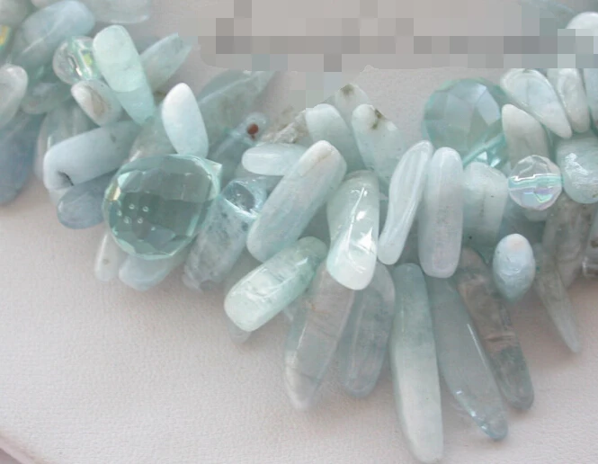 Модное популярное 3-рядное 17 &quotзеленое капельный ограненный кристалл ожерелье |