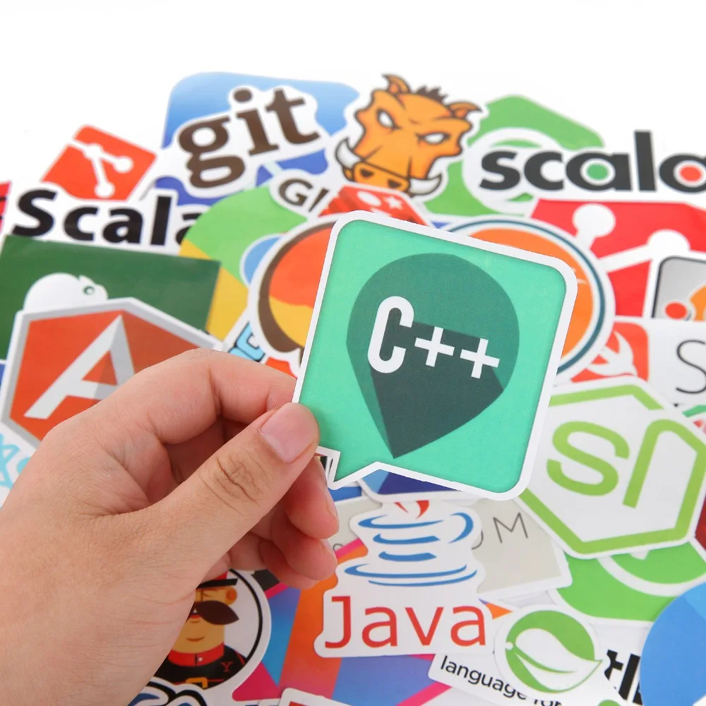 50Pcs/lot Internet Programming Stickers JS Php Docker Bitcoin Html Cloud programmer Language Funny Laptop Pad Phone Sticker | Игрушки и