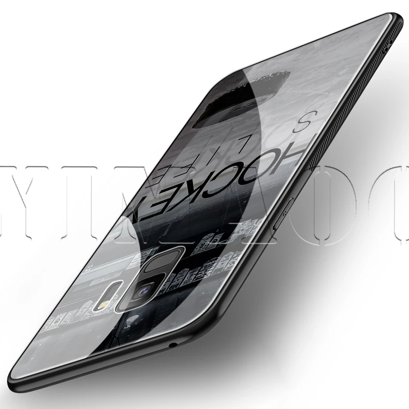 Спортивный стеклянный чехол YIMAOC для хоккея с шайбой Samsung Galaxy S7 S8 S9 S10 Note 8 9 10 Plus A50 A10