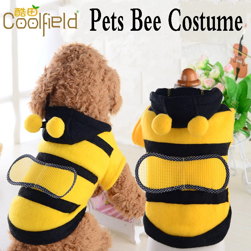 Зимняя теплая одежда для домашних животных костюм с пчел забавная Одежда собак