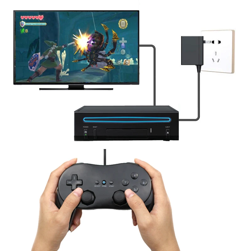 

Классический проводной игровой контроллер для Nintendo Wii, белый, черный