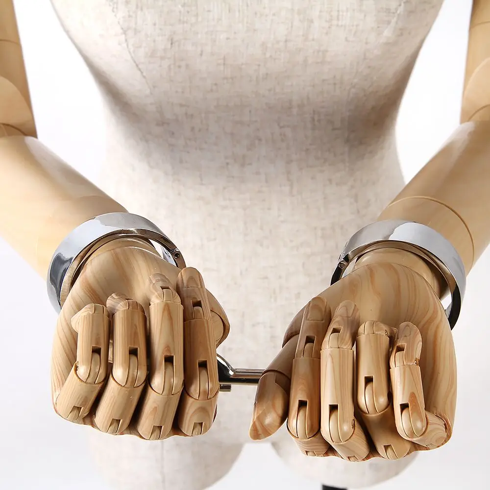 Metal handcuffs bandage for female and male Stainless Steel Handcuffs Locked Him/Her to Feel Bounded Fun Sexy Products | Красота и