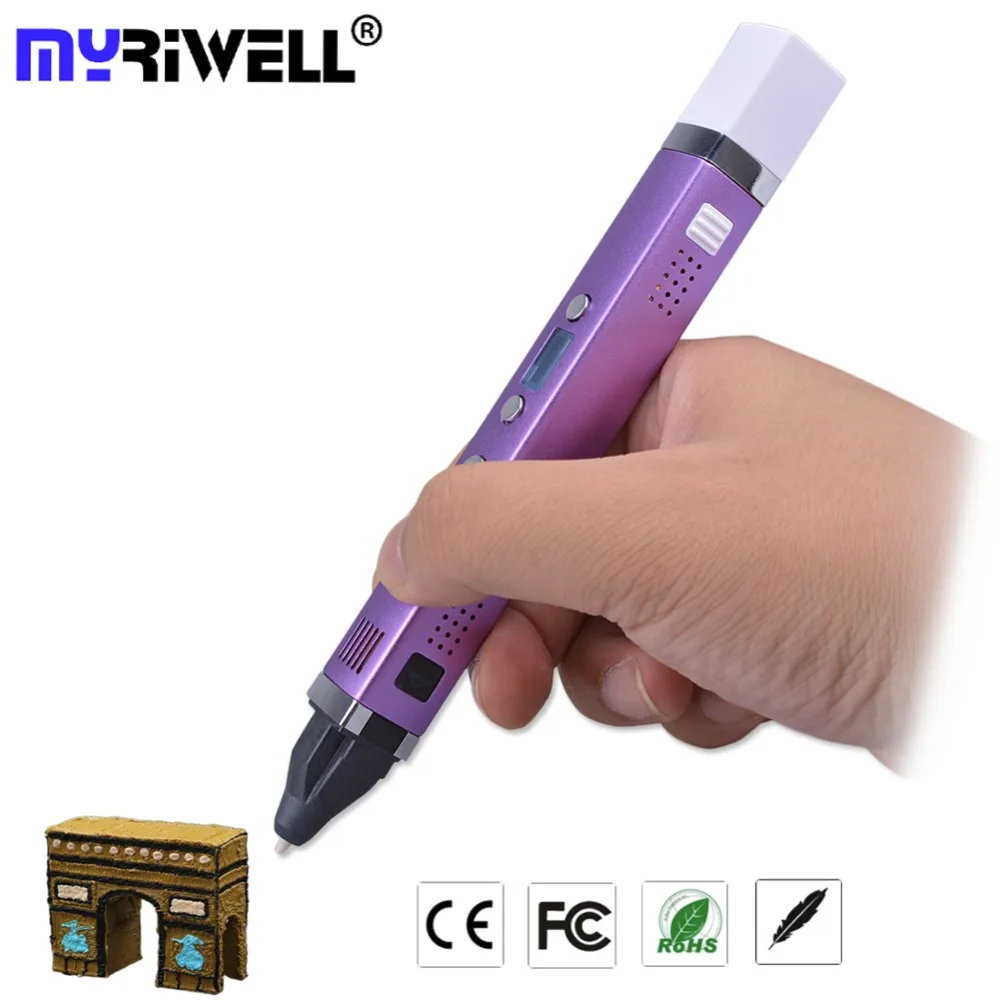 Myriwell 3d Ручка светодиодный Diplay рисунок печать волшебная ручка с usb зарядка ABS нити