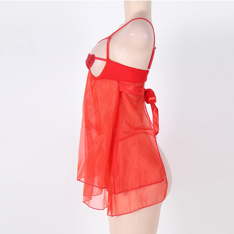 Красное эротическое женское нижнее белье с лямкой на шее и открытой спиной |