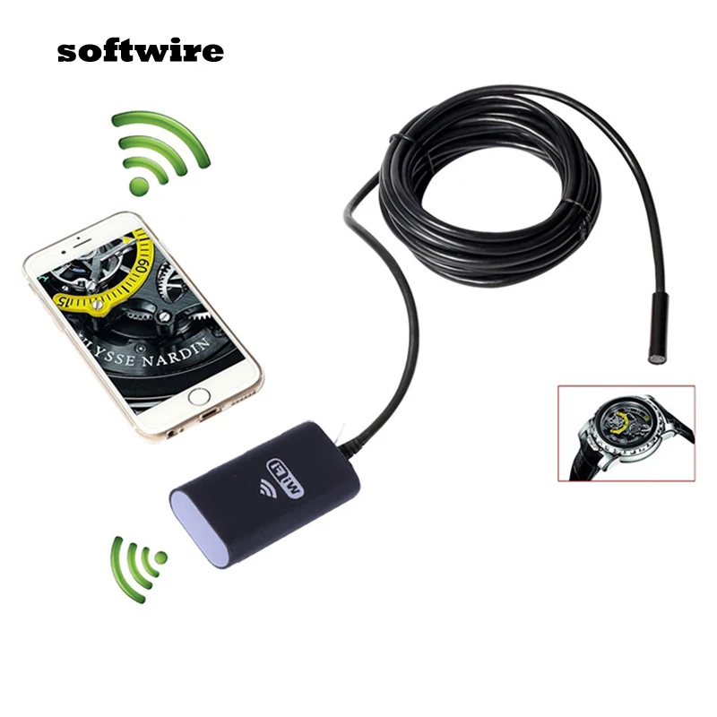 Antscope Wifi эндоскоп 8 мм 2/5/7/10M проводной эндоскоп Android 720P Android iOS Iphone 7 мм Softwire эндоскоп Камера USB эндоскоп 30