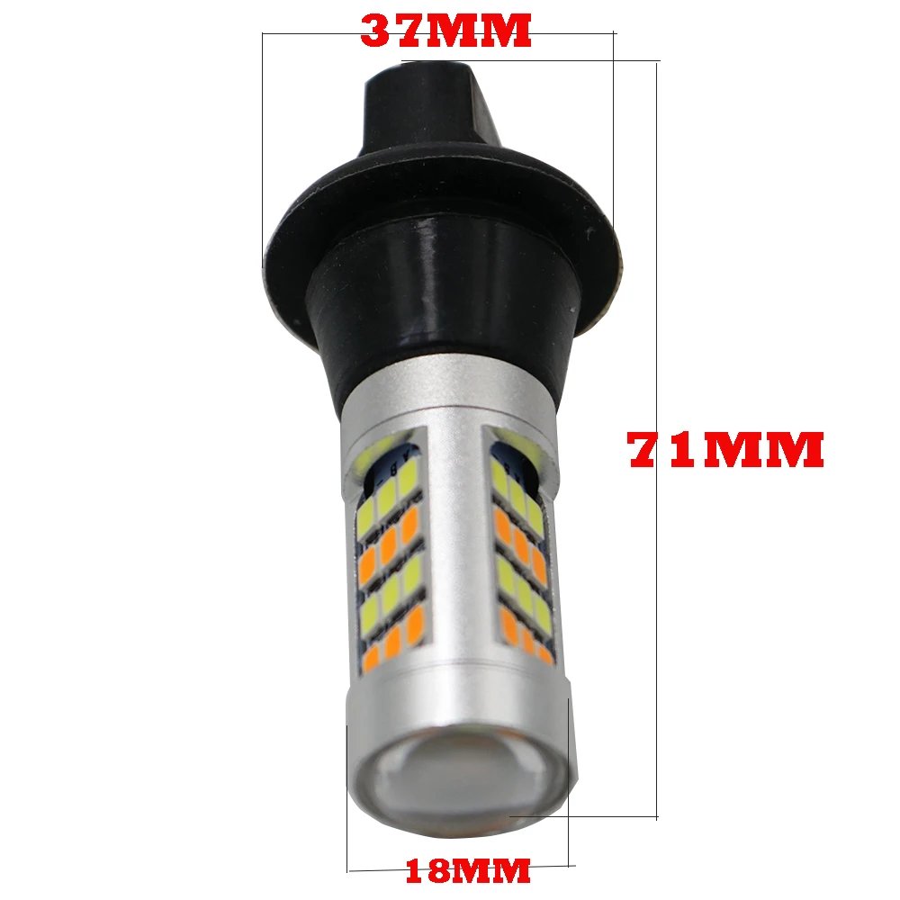 YSY 1 комплект двухцветные 42SMD 2835 T20 7440 W21W светодиодный лампы для передних