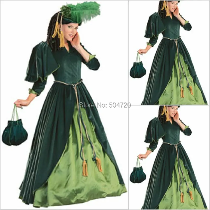 

Custom made Victorian Corset Gothic/Civil War Southern Belle Ball Gown Dress Halloween dresses Sz US 6-26 XS-6XL V-35