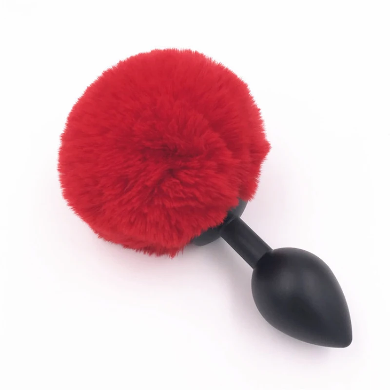 Металлическая Анальная пробка с хвостом Красного кролика милая ануса взрослые