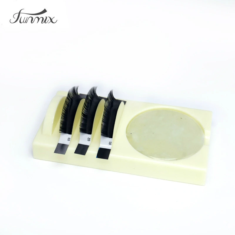 

Professional 2 in 1 Jade Stone Eyelash Extension Glue Adhesive Holder U-shape False Lashes Stand Pallet Tray Grafting Tool