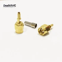 1pc new sma male plug rf coax connector crimp for rg316rg174lmr100 cable straight goldplated open window
