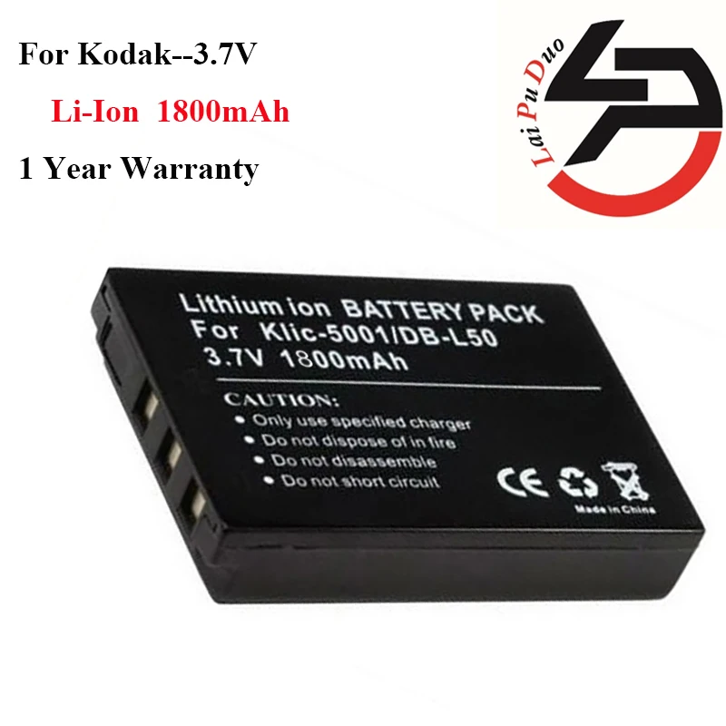 Высококачественный 1800mAh Новый Сменный аккумулятор для Kodak KLIC-5001 2x5001 DX7630 DX7440 DX7591 Z7590 Z730 Z760 P712 P880 Высококачественный 1800mAh Новый Сменный аккумулятор для Kodak KLIC-5001 2x5001 DX7630 DX7440 DX7591 Z7590 Z730 Z760 P712 P880