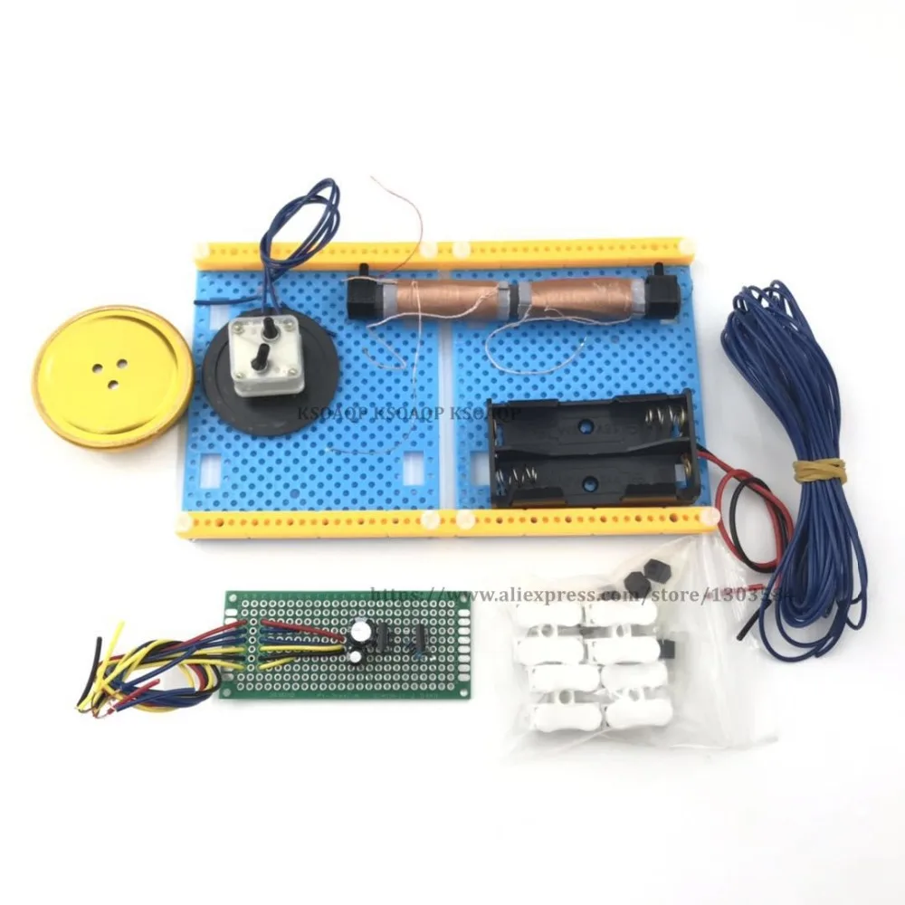KSOAQP руды радио DIY Изготовление высокоомных наушников переменный конденсатор простой беспроводной электронный комплект одной трубки