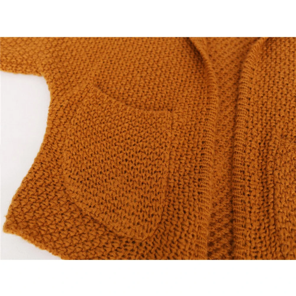 Autumn Winter Casual Outwear Women V-Neck Knitted Cardigan Coat Solid Slim Loose Open Stitch Sweater |