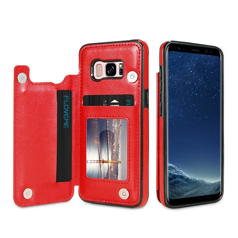 Red KISSCASE чехол для samsung Galaxy S9 S8 плюс Ретро флип чехол кожаный бумажник для samsung Galaxy S7 S7 края Примечание 8 S8 S9 S7 случаях чехол на самсунг s7 edge s7 чехол на самсунг galaxy s8 s9 - Цвет: Red