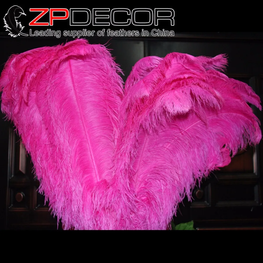 

ZPDECOR 100 шт./лот 70-75 см (28-30 дюймов) ручной выбор премиум качества большие ярко-розовые окрашенные страусиные перья украшения