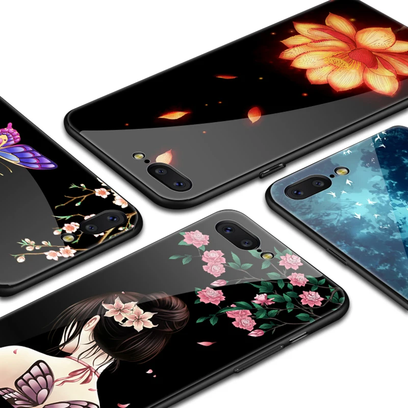 Силиконовый чехол GKK для iPhone 7 Plus 6S 6 5 5S SE мягкий из ТПУ с закаленным стеклом 360