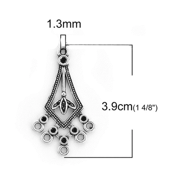 DoreenBeads цинковый сплав цвет серебра лепестка клевера размеры 39 мм x 22 (7/8 дюйма) 2