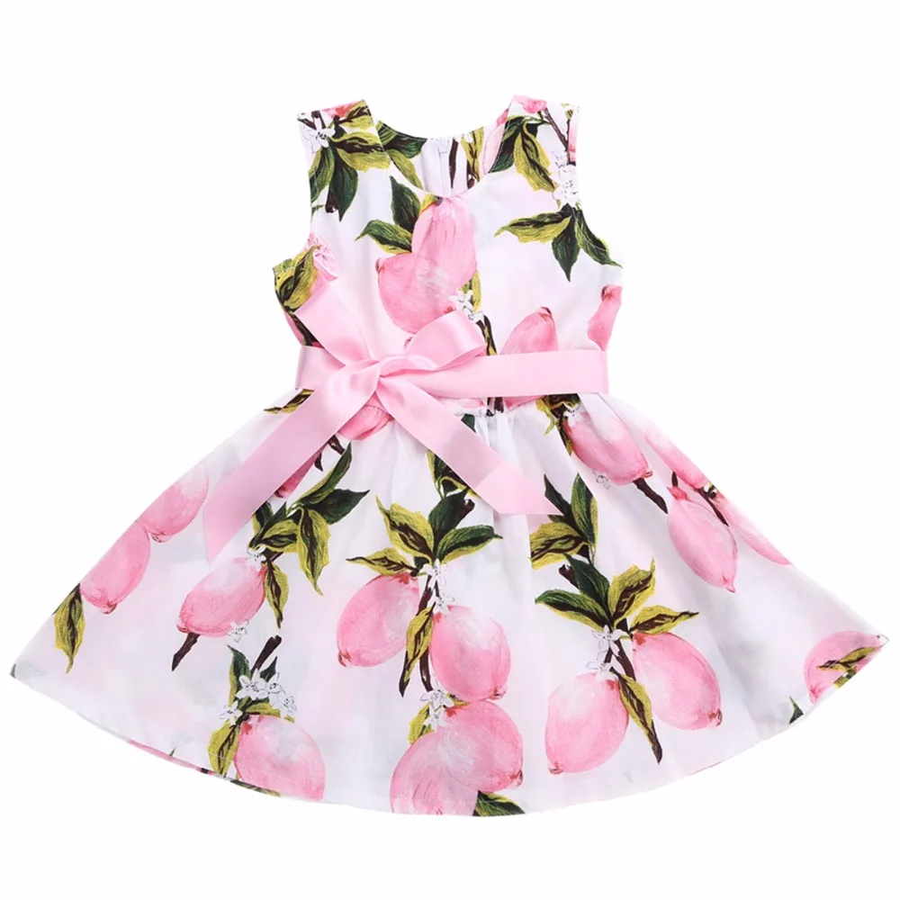 Детское платье из 100% хлопка для подростков без рукавов с цветочным принтом