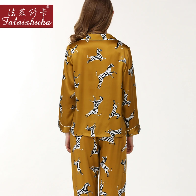 Women 100% Silk Stain Pajama Set 2019 Spring Sleepcoat Sleep Pant Lady Nightdress Female Sexy Sleepwear Pajamas Pants sets
