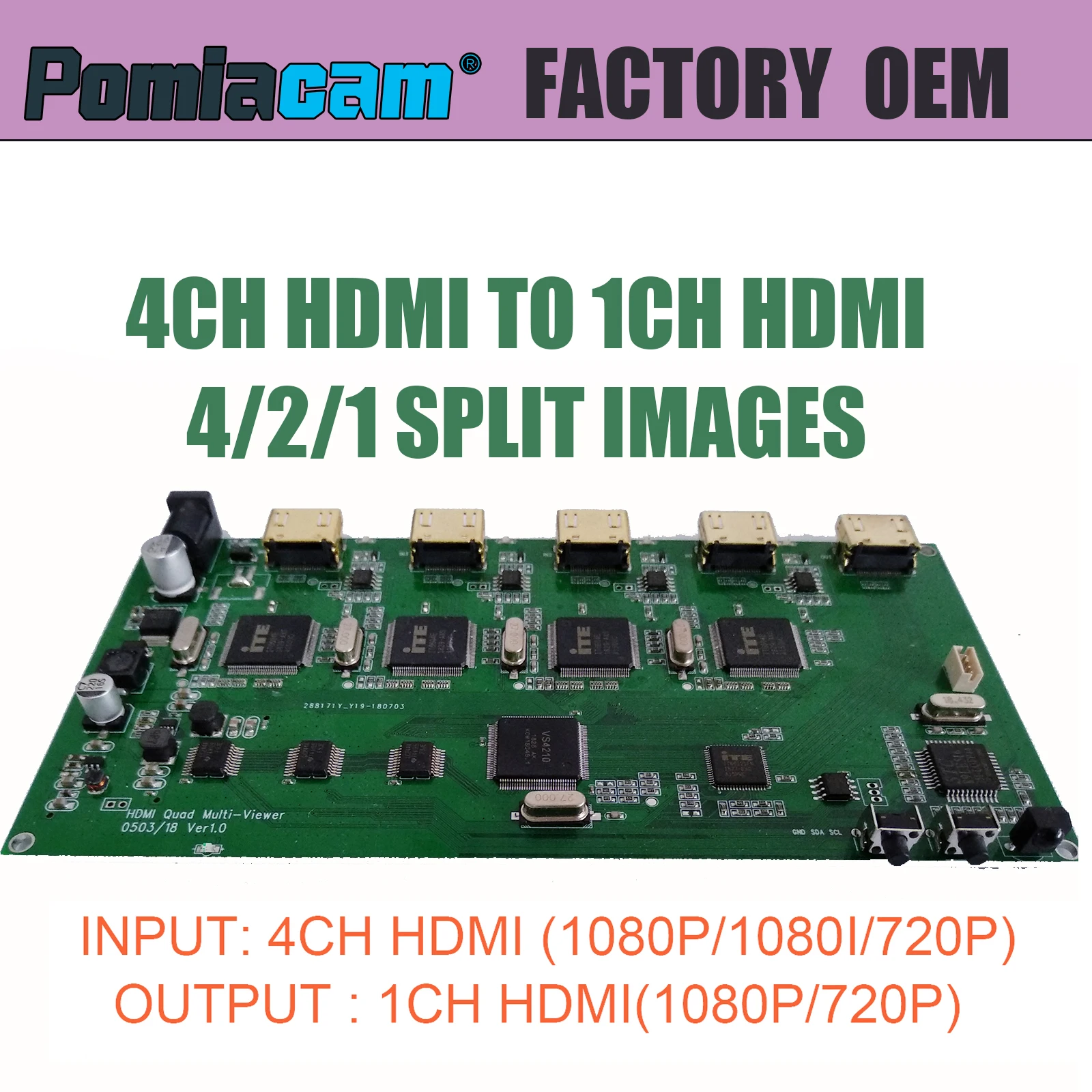 HD30 завод 4CH HDMI в 1CH видео несколько Сплит изображений конвертер 4 изображения