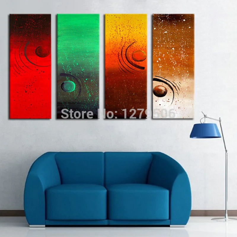 

Modern Abstract Picture Geometric Black Oil Painting Hand Painted Canvas Paintings Acrylic Wallpaper Modern Home Decor 4 Panel
