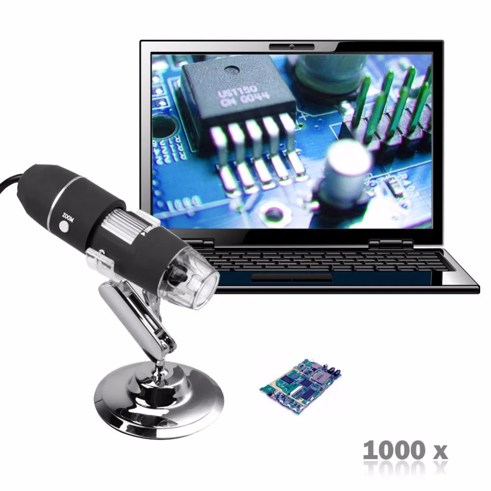 Цифровой микроскоп с USB 500x 800x 1000x 2 Мп 8 светодиодов | Электроника