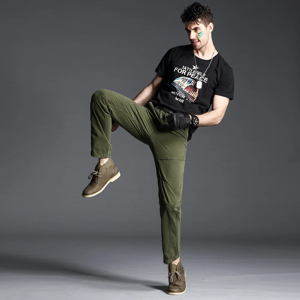 COMLION City Tactical Cargo Pants Men Casual Army Military Cotton Many Pockets Stretch Flexible Man workout Trousers F43 | Мужская