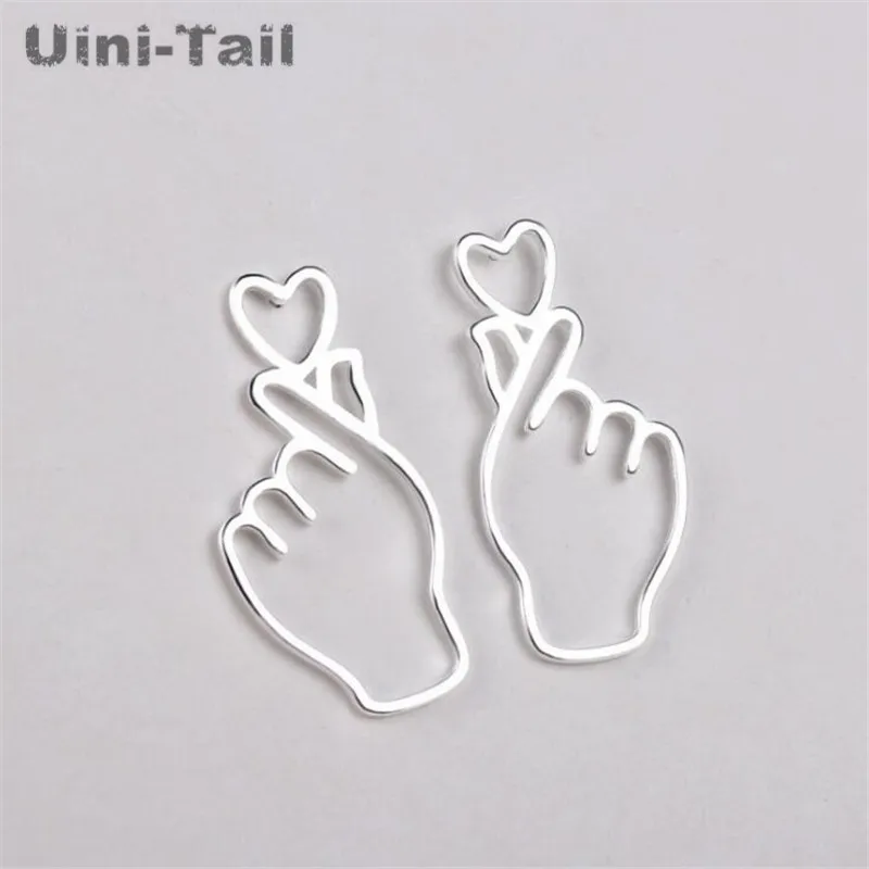 

Uini-Tail, хит, новинка, Стерлинговое Серебро 925 пробы, креативная личность, корейские милые красные серьги в сеточку, модные дикие ювелирные изд...