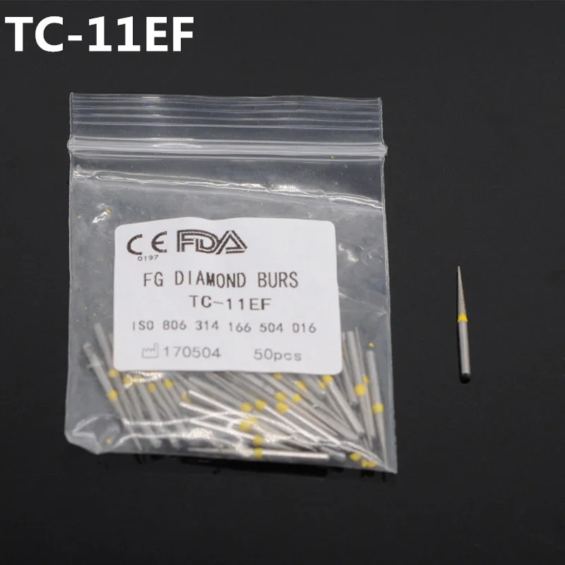 1Pack E 50 шт./упак. стоматологическое лабораторное алмазных боров(диаметр-Боры Стоматологические полировка, разглаживающие, для высоких Скорость наконечник Средний FG 1,6 мм - Цвет: 1Pack E