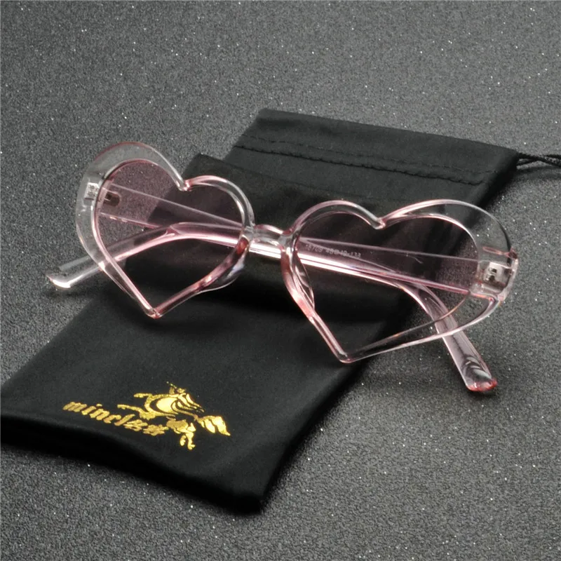 2019 Любовь Сердце Солнцезащитные очки женские винтажные прозрачные линзы океан