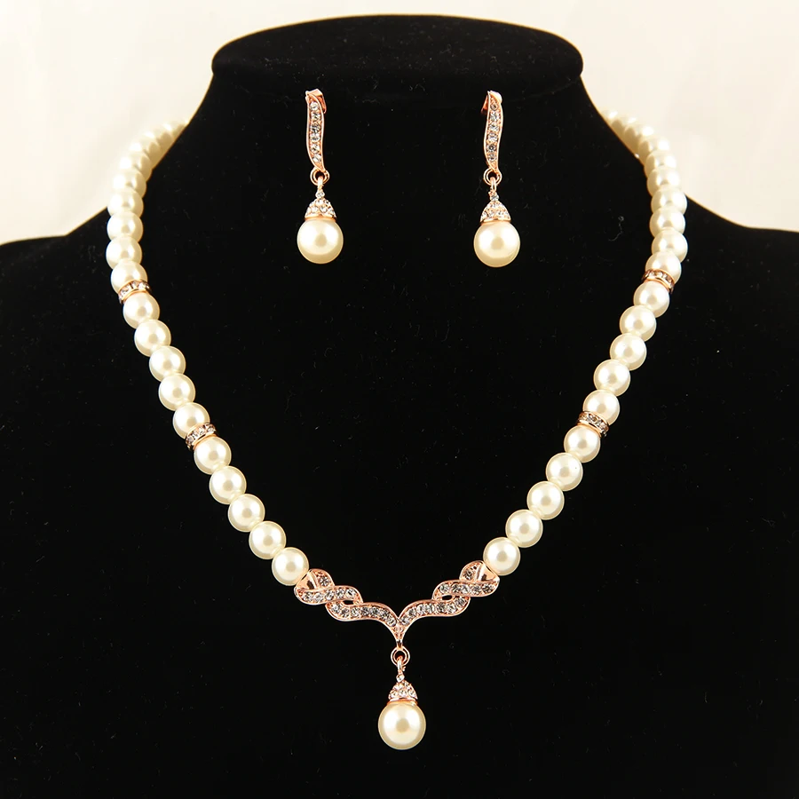 Necklace Earrings African Beads Set Women Wedding Bridal Dress Accessories Water Crystal Gold Color Jewelry Sets Dropshipping | Украшения и