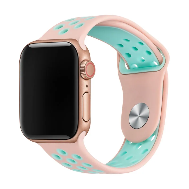 15 Силиконовые замена спортивный ремешок для наручных часов Apple Watch 38 мм 40 мм 42 44 мм браслет ремешок для наручных часов iWatch серии 5/4/3/2/1 81010 - Цвет ремешка: 15