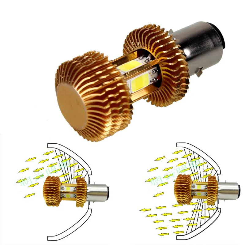 H4 BA20D HS1 светодиодный светильник для головы мотоцикла H6 12V ~ 80V 15W 1400LM