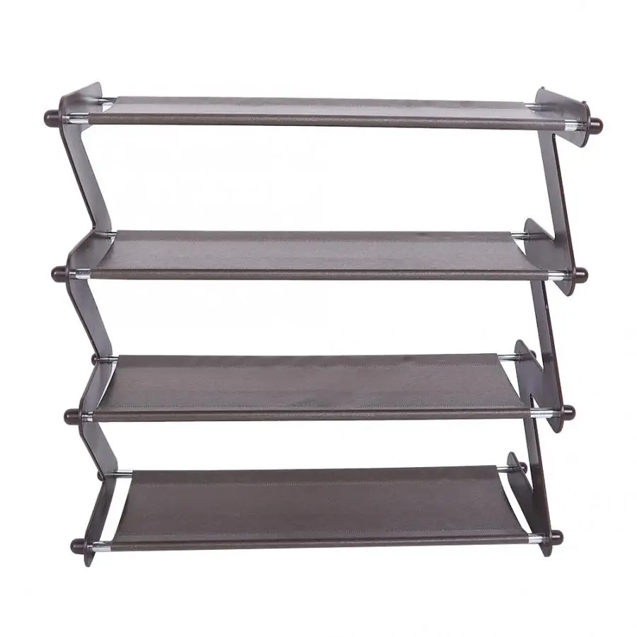 4 Tiers Shoes Rack Assembled Stainless Steel Shoes Storage Cabinet Dustproof Shoes Rack Shelf Stand Shoes Organizer