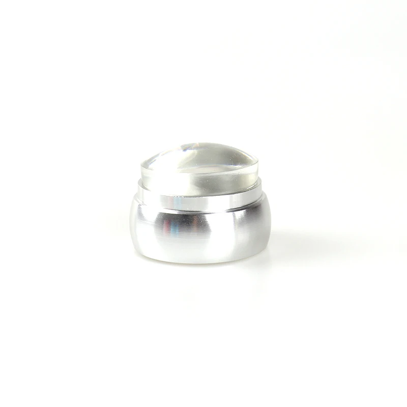 silver 3,5 см, круглая головка, прозрачный силиконовый штамп, для дизайна ногтей, штамп, скребок с крышкой, Метель, ручка, инструменты для штамповки ногтей - Цвет: silver