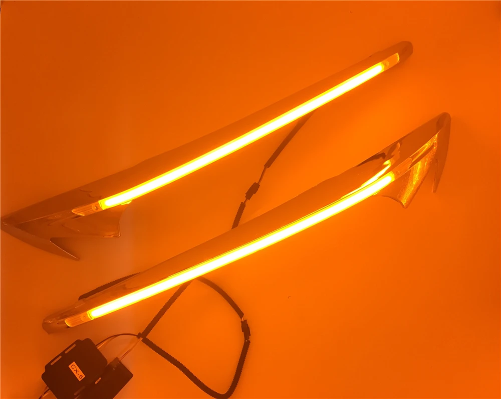 Автомобильная фара украшение для бровей желтый сигнал поворота DRL светодиодные