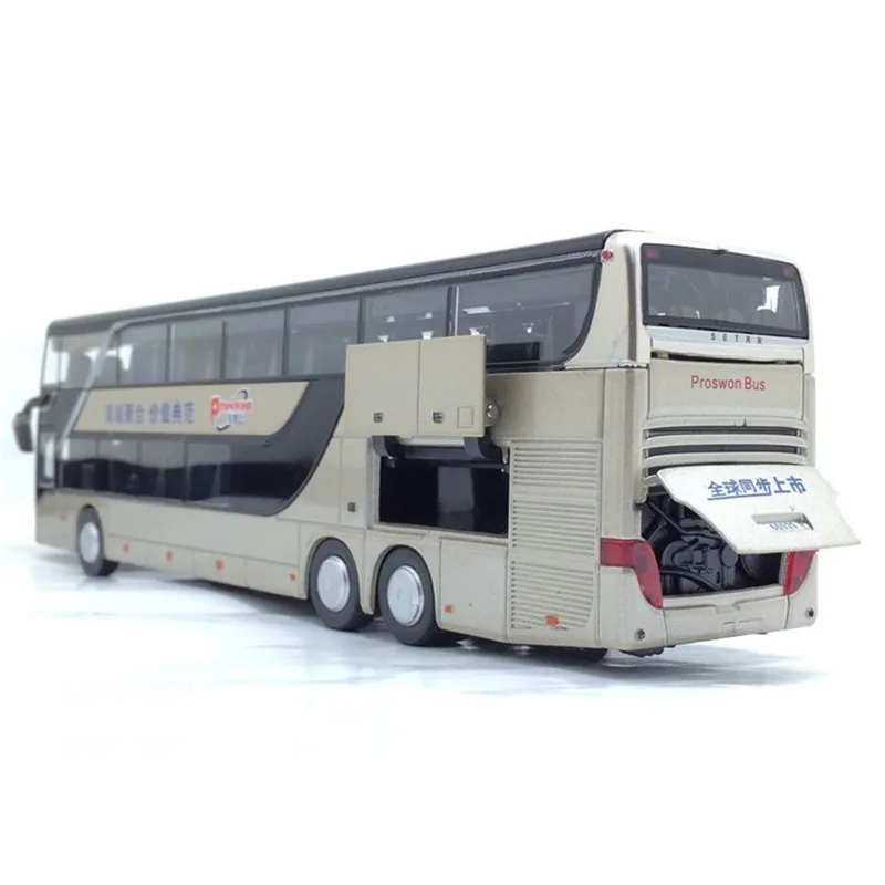 Sale High quality 1:32 alloy pull back bus model high simitation Double sightseeing Sound Light toy vehicle kids toys |