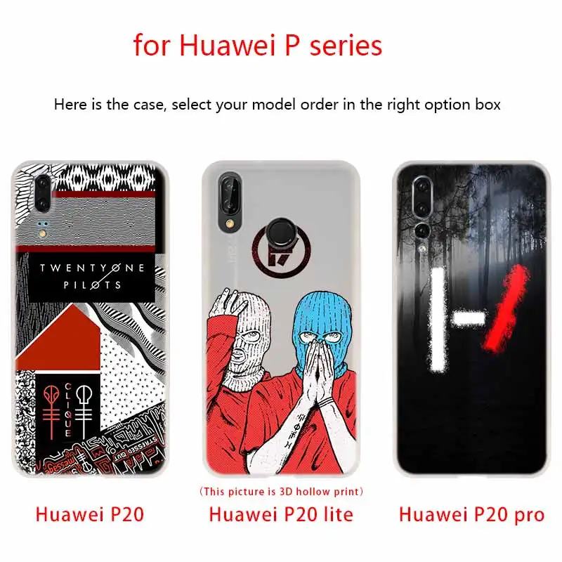 Новый чехол NAYIDA Twenty One Pilots 21 силиконовый мягкий из ТПУ для Huawei P50 P30 P40 P20 Pro P10 Lite P Smart