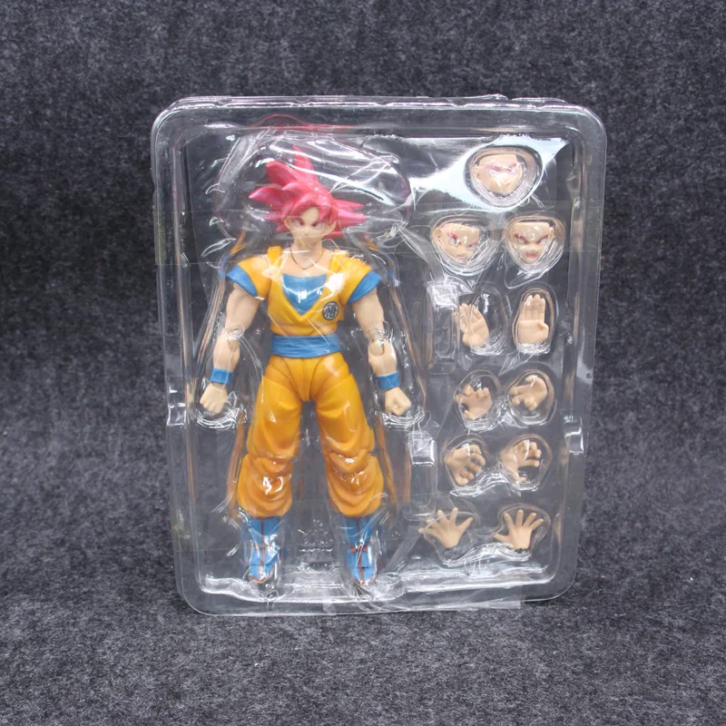 Аниме Dragon Ball Z Super Saiyan God Goku шарнир подвижная ПВХ фигурка Коллекционная модель