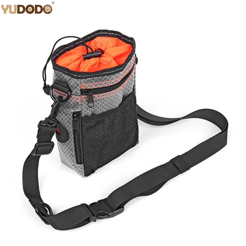 Multi-function Portable Dog Treat Bag Reflective Pet Outdoor Training Aid Bag Poop Bag Food Holder With Adjustable Waist Belt