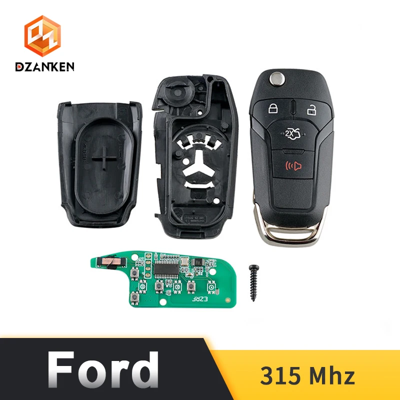 Dzanken 4 кнопки дистанционного ключа автомобиля 315 МГц для 2013 2014 2015 2016 Ford Fusion &