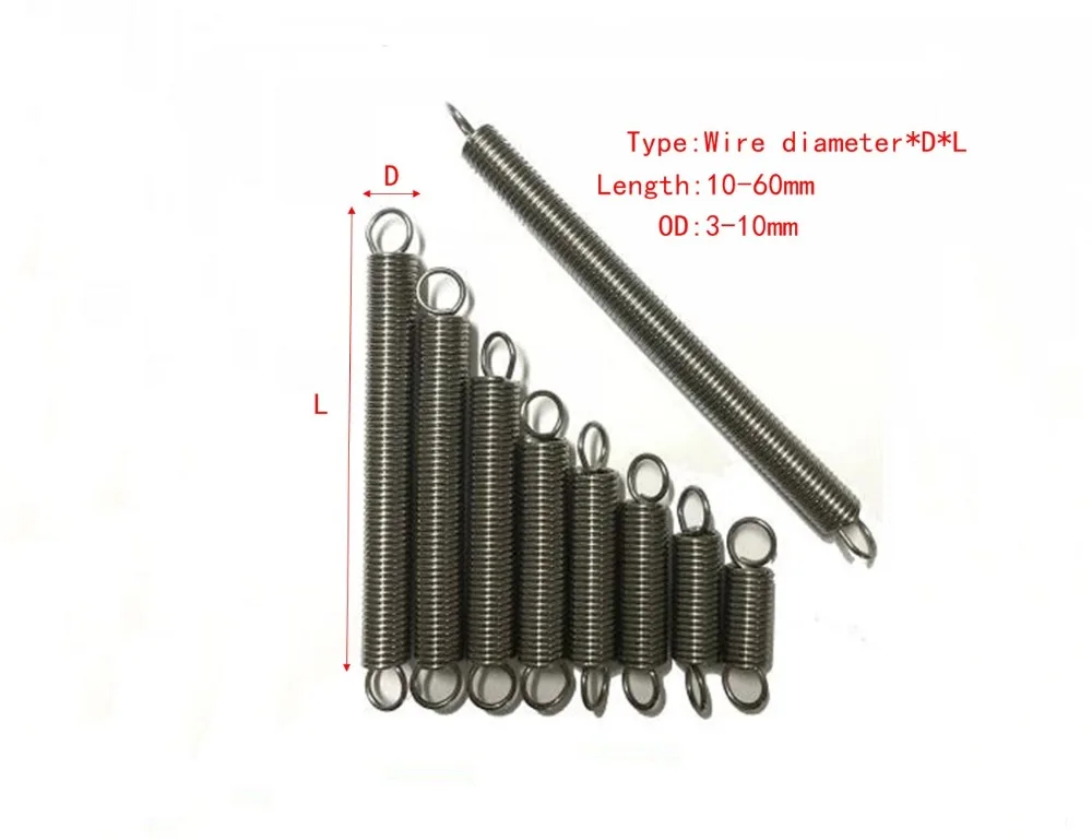 

Custom high stretch stainless steel extension springs