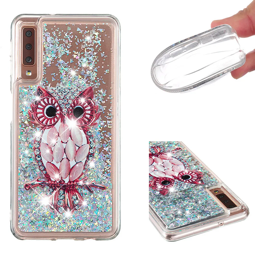 Liquid Sand Painted Soft Back Case for Samsung Galaxy A7 2018 A8 Plus Xcover 4 A3 A5 2016 2017 Luxury Cover Shell |