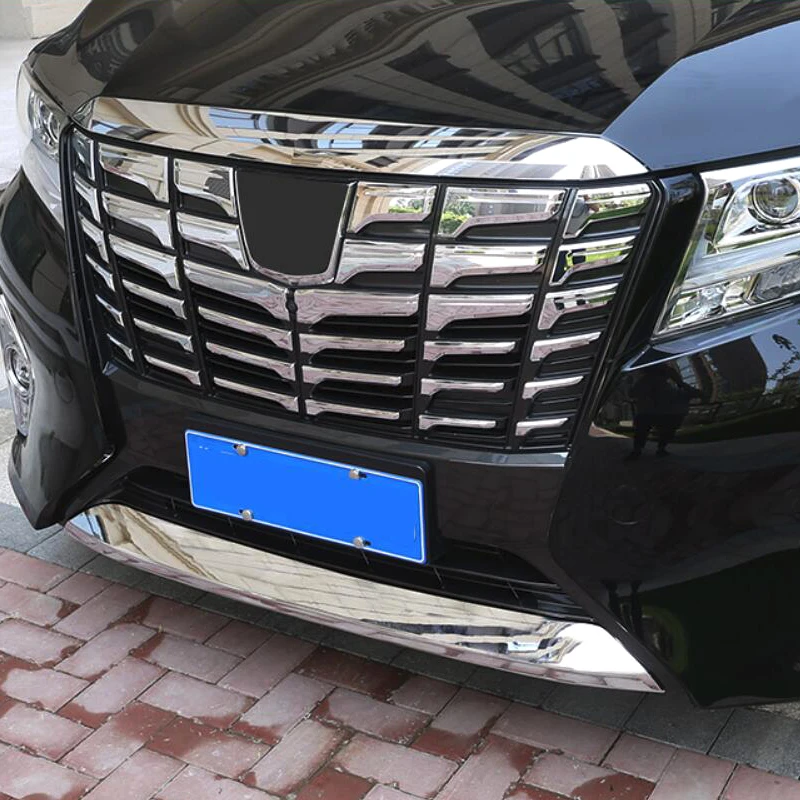 Для Toyota Alphard Vellfire ABS Хром Передняя Нижняя Защитная крышка бампера нижняя решетка наклейка элементы отделки автомобиля