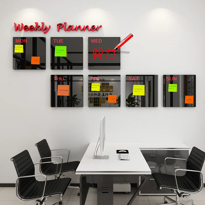 

Acrylic 3D stereo wall sticker home decoration company message board Bulletin Board Work schedule office school plan Note board