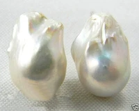 shitou 00680 14x20 mm white baroque keshi reborn southsea pearl silver earring