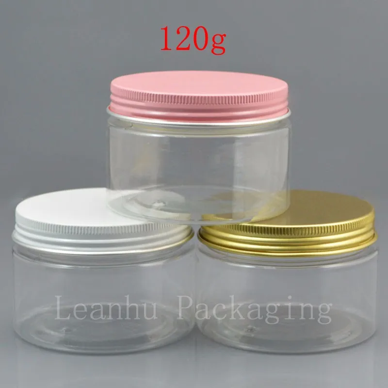 120g(50pc/lot)  Cream Jar, with pink / gold / white cap Cosmetic Container Sample Jar, Display Case, 120g small plastic bottle
