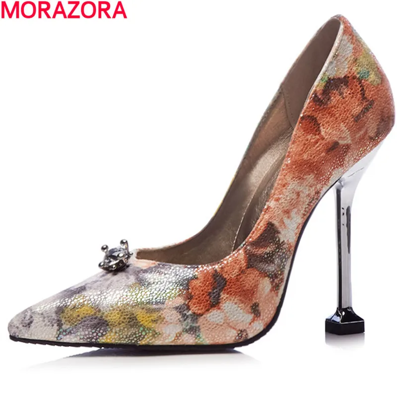 MORAZORA/модные летние туфли со стразами Женские лодочки из искусственной кожи на