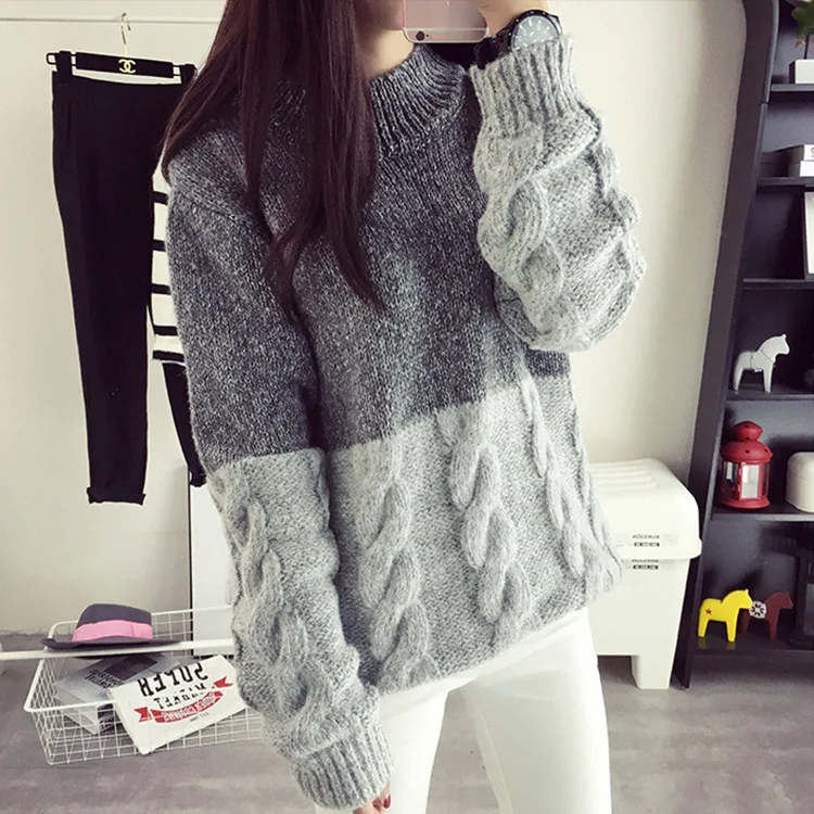 2017 Sleeve women's sweater Loose Knit sweaters Blanche New Winter Woman Clothing And Pullovers Vestidos MMY16852 | Женская одежда